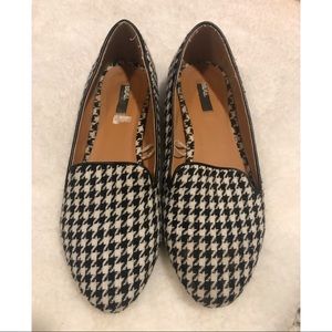 Black & White Houndstooth Loafers